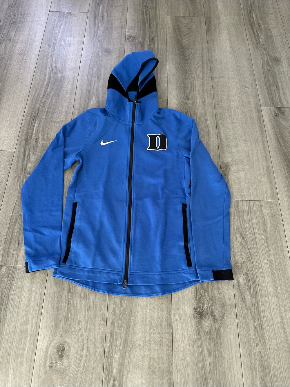 Nike Men’s Royal Blue Full-Zip Hooded Jacket with Black Accents